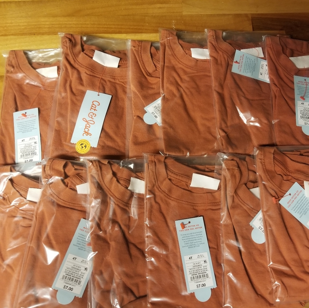 Cat & Jack copper color 4T 12 shirts total
